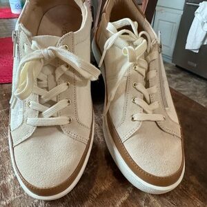 Vionic Suede & Canvas Lace-Up Casual Sneakers - Mayra